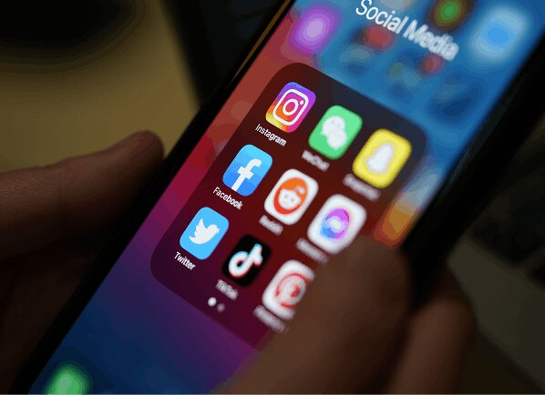 Phone screen showing social media apps